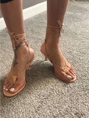 Alexander Wang Strappy Lace-Up Sandal in Nude